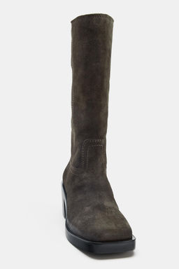 SPLIT SUEDE CONTRAST STITCH BOOTS - Zara фото 10