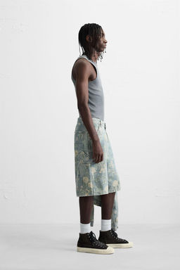 FLORAL PRINT CARPENTER POCKET BERMUDA SHORTS - Zara фото 4