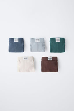 AGES 6-14 / PACK OF FIVE LABELLED BOXERS