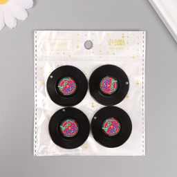 Цена за 4 шт. Декор для творчества акрил двусторонний Rock-n-Roll, 3.6×3.6×0.2 см
