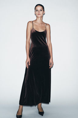 LONG VELVET DRESS - Zara фото 5