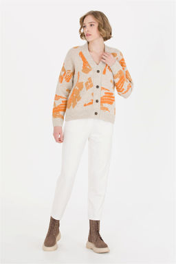 Женские трикотажные брюки цвета экрю Неожиданная скидка в корзине