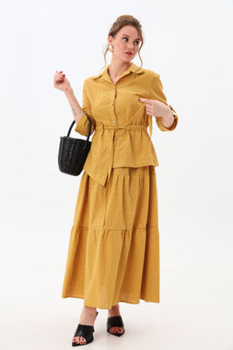 Юбка NIKVA н559-8 горчица  фото 3