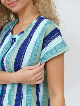 Халат женский, цвет синий зеленый