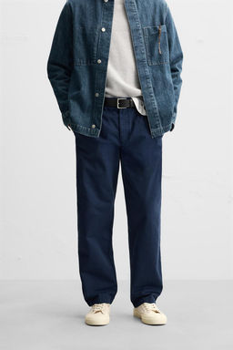 TEXTURED COTTON TROUSERS - Zara фото 2