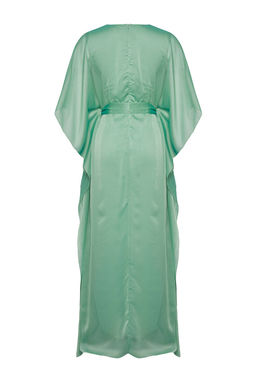 TRENDYOLMILLA Mint V Yaka Sifon Dokuma Maxi S?k Abiye Elbise TPRSS25AE00044  фото 7