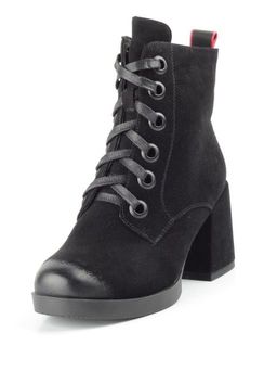 04-R180-1 BLACK Ботинки зимние женские (натуральная замша, натуральный мех) - Фабричный китай фото 8