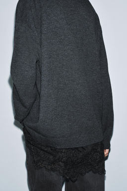 LONG KNIT JUMPER WITH LACE DETAIL - Zara фото 2