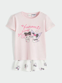 Hello Kitty Bask?l? K?z ?ocuk ?ortlu Pijama Tak?m?