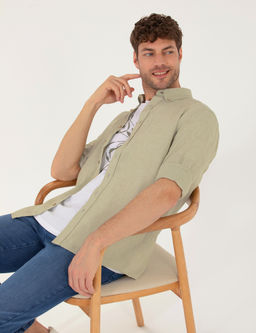 Haki Regular Fit Uzun Kollu G_mlek