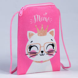 Сумка детская плюшевая «Кошечка принцесса» плоская