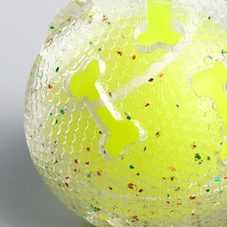 Игрушка для собак"Мяч теннис-косточки 2 в 1",TPR+винил,7,5 см, прозрачная/желтая неон