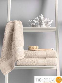 PRIME PRIVE ОТИЛИЯ экрю К-т Полотенец, 50x100-1/70х140-1, 2 пр., 100% хлопок, 500 гр/м2  фото 5