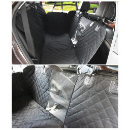 Автогамак для перевозки животных "Место Бро", цвет черный, влагозащ. ткань, ремень для крепл. к ошейнику, 133*140см