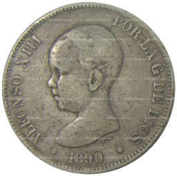 5 песет 1890 года Испания