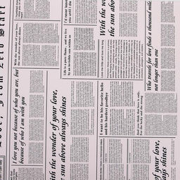 Плёнка матовая двухсторонняя "Газета на белом" персиковый, 0,58 х 10 м