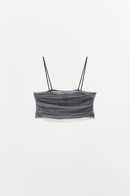 FINE KNIT TOP WITH JEWELS AND TULLE - Zara фото 6