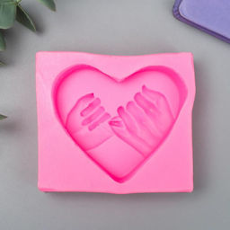 Молд силикононовый «Сердечко - мирись, мирись» 6,4 х 7 см