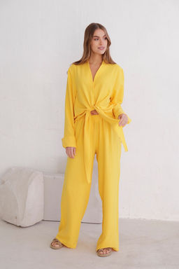 10503 Костюм из рубашки и брюк солнечно-жёлтый