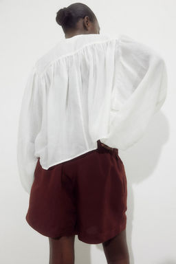 Pantalon corto en mezcla de lino - H&m фото 4