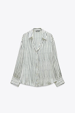 STRIPED SATIN SHIRT - Zara фото 4