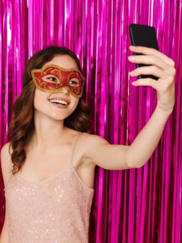 Праздничный занавес, дождик для фотозоны "Rain", fuchsia (100*200 см)