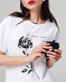 Футболка с цветком FDC002 - Sahar art lab фото 7