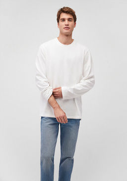 Beyaz Uzun Kollu Basic Tisort