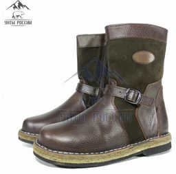 Монголки подростковые коричневые, войлочная подошва - Мирунт фото 3