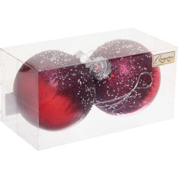 Набор шаров "Сказочная полночь" 10 см (в наборе 2 шт), Рубин