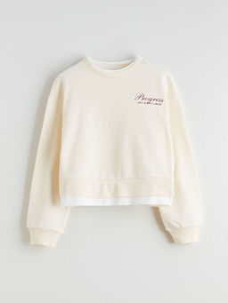 Bisiklet Yaka K?z ?ocuk Sweatshirt