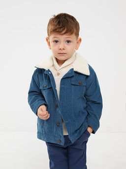 Polo Yaka Uzun Kollu Basic Erkek Bebek Kadife Ceket