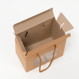 Цена за 5 шт. Коробка-пакет, с окном и ручками, крафтовая, 15 х 11 х 9 см - UPAK LAND фото 3