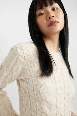 Облегающий свитер с круглым вырезом - Defacto фото 5