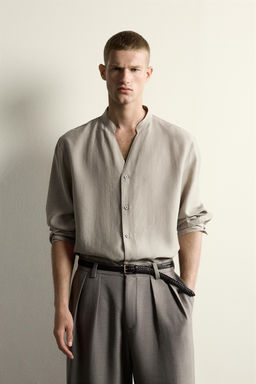 CAMISA FLUIDA RELAXED FIT / Beige