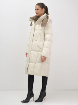 Пальто зимнее Visdeer 7709B женское утепленное 240 г/м² бежевое  фото 6