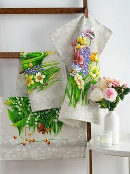 К-т полотенец Аромат 50*60 см. - 3 шт. рогожка хлопок 100% - Лен поволжья фото 2