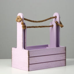 Подарочный ящик «Прованс», деревянный, ручка-канат, сиреневый, набор 2 шт.