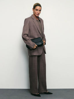 Однобортный жакет в клетку / Zarina фото 2