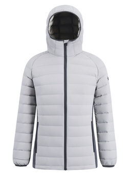 Куртка женская гибридная стёганая с капюшоном с графеновой подкладкой серого цвета 9622_1Sr