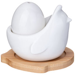 НАБОР ДЛЯ СПЕЦИЙ LEFARD NATIVE 2 ПР. В ФОРМЕ КУРОЧКИ С ЯЙЦОМ НА ДЕРЕВ. ПОДСТАВКЕ  фото 3