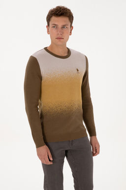 Erkek Regular Fit Bisiklet Yaka Haki Kazak - U.s. polo assn фото 3