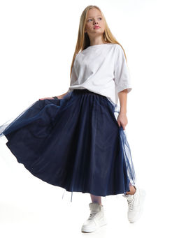 Юбка пачка длинная из фатина 22-7608 черный/зол. звезды - Mini maxi фото 37