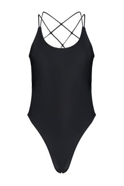 Siyah Yuvarlak Yaka Tunelli High Leg Mayo TBESS23MA00033