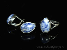 Кольцо Серьги с лазуритом размер 18