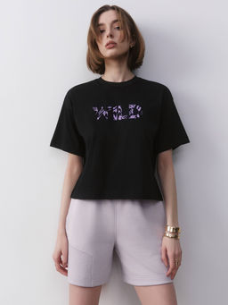 CONTE Футболка свободного кроя с рисунком и вышивкой Wild LD 2670 black-violet wild