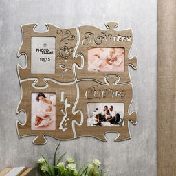 Фоторамка - коллаж пазл из 4 фрагментов 25?25 см Люблю тебя, ХДФ