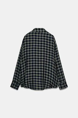 GINGHAM SHIRT WITH SCARF ZW COLLECTION - Zara фото 6