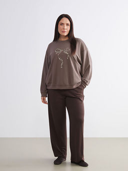 Bask?l? Oversize Kad?n Sweatshirt Tunik