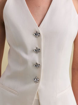 Приталенный жилет из тенселя с декоративными пуговицами ZR2607022501-130 / Zarina  фото 9